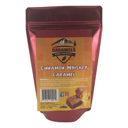 5280 Culinary Chef J's BBQ Provisions Cinnamon Whiskey Caramels 7 oz WHSKCaramelBAG